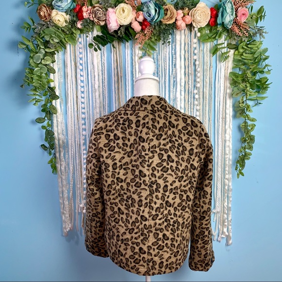 Anthropologie Pins+Needles Leopard Pea Coat Large - Picture 4 of 6